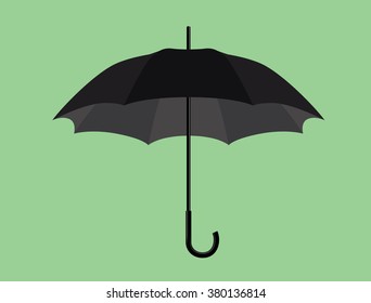 black umbrella object isolated with green background vector