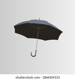 Black umbrella on silver background