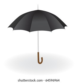 black umbrella on the white background