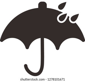  black umbrella rain icon Editable vector stroke - vector