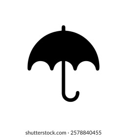 Black Umbrella silhouette vector illustration on white background.