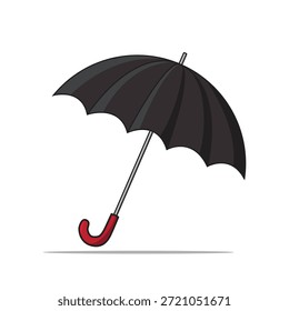 Diseño de Vector de paraguas negro, logotipo, icono
