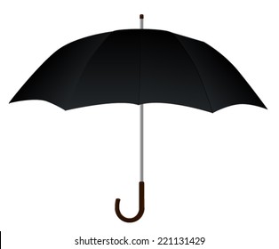 Black umbrella - vector drawing
