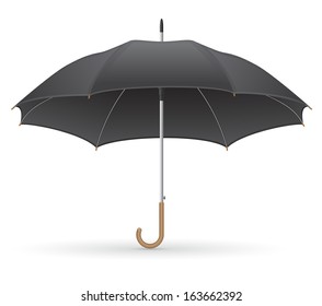 black umbrella vector illustration isolated on white background