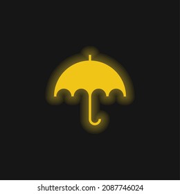 Black Umbrella yellow glowing neon icon
