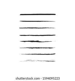 Black Underline Set On White Background
