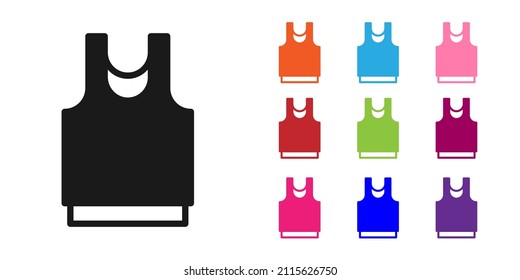 Black Undershirt icon isolated on white background. Set icons colorful. Vector