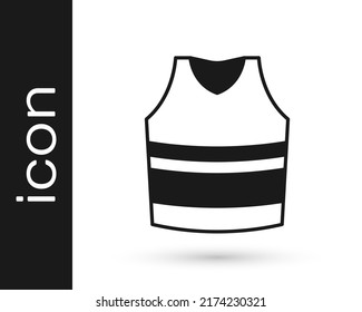 Black Undershirt icon isolated on white background.  Vector