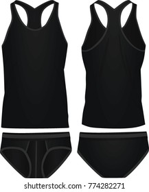 Black underwear. vector illustration