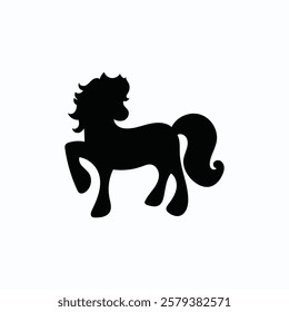 The black unicorn silhouette vector illustration