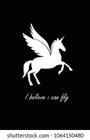 black unicorn vector ? can fly white