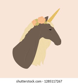Black unicorn vector illustration