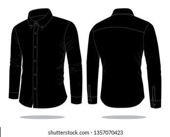 Black Uniform Shirt Long Sleeve for Template
: Perspective View