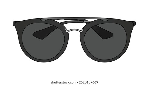 Black Unisex Sunglasses, UV Protection Polarized Outdoor Eyewear, Glasses Design Isolated In White Background, Realistic Fashion Vector