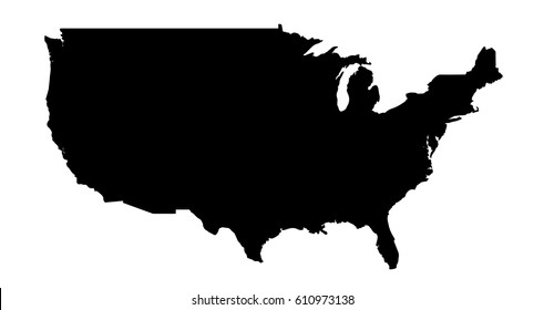 Black United States Map Shape