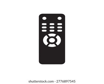 black universal remote control flat design vector illustration