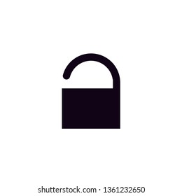 black unlock vector with white background