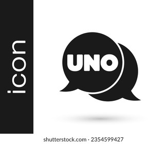 Black Uno card game icon isolated on white background.  Vector