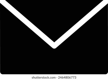 black unopened email silhouette icon