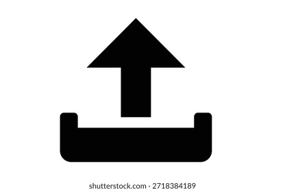 Un icono de Cargar negro sobre un fondo blanco para uso digital