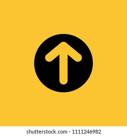 Black Upload Icon on Yellow Background