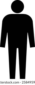 Black upright man icon, transparent background