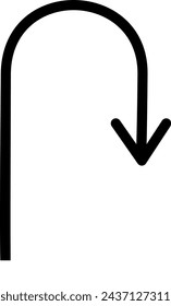 Black upturn arrow for design your work