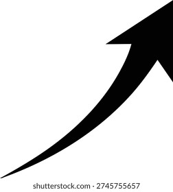 Black Upward Arrow on White Background