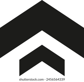 Black upward chevron arrow symbols - stock vector