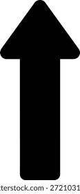 A black upward pointing arrow icon on a white background
