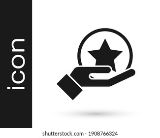 Black USA Independence day icon isolated on white background. 4th of July. United States of America country.  Vector