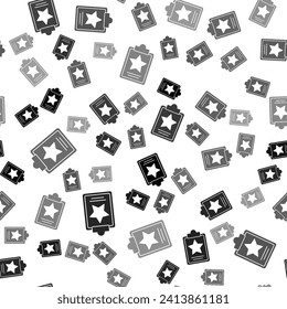 Black USA Independence day icon isolated seamless pattern on white background. 4th of July. United States of America country.  Vector