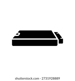 Black USB flash drive isolated vector illustration flat design scalable graphic