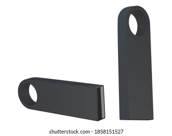 Flash USB negro. ilustración vectorial