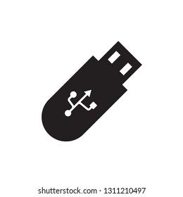 black USB icon for web and mobile