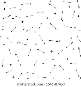 Black USB Micro cables icon seamless pattern on white background. Connectors and sockets for PC and mobile devices. Computer peripherals connector or smartphone recharge supply. Vector Illustration