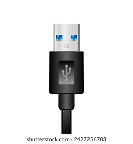 Black USB Type-A 3.0_3.1_O male illustration.