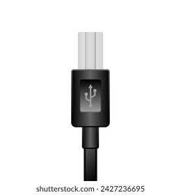 Black USB Type-B 3.0_3.1_O male illustration.