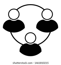 Black  user chain icon vector illustration on white background 