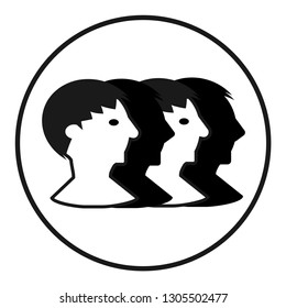 Black user group icon isolated on white background. Business avatar symbol - user profile icon. Set black icon for buttons. Vector illustration of business and finance persons icon
