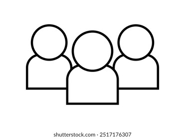 Icono de grupo de usuarios negro sobre fondo blanco