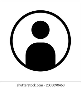 black user icon on white background