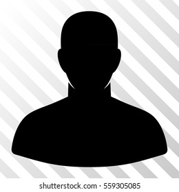 Black User interface toolbar icon. Vector pictogram style is a flat symbol on diagonally hatched transparent background.