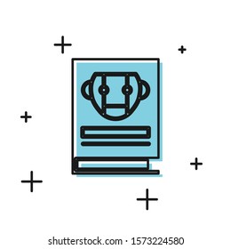 Black User manual icon isolated on white background. User guide book. Instruction sign. Read before use.  Vector Illustration