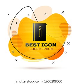 Black User manual icon isolated on white background. User guide book. Instruction sign. Read before use. Abstract banner with liquid shapes. Vector Illustration