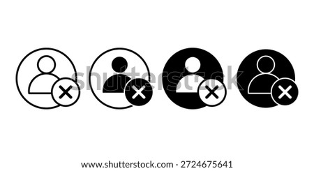 Black user person delete icon representing account removal user data deletion.