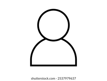 Black user profile icon on white background