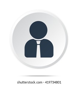 Black User Profile icon on white web button