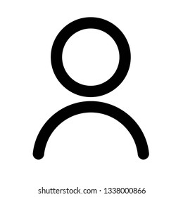 Black user vector icon for use on websites and UI / UX design.