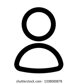 Black user vector icon for use on websites and UI / UX design.